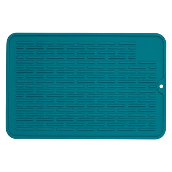 Silicone Dish Drying Mat, Raised Ridged Drain Surface, Heat Tolerant Silicone, Multipurpose Mat For Kitchen Counter And Coffee Station Organization