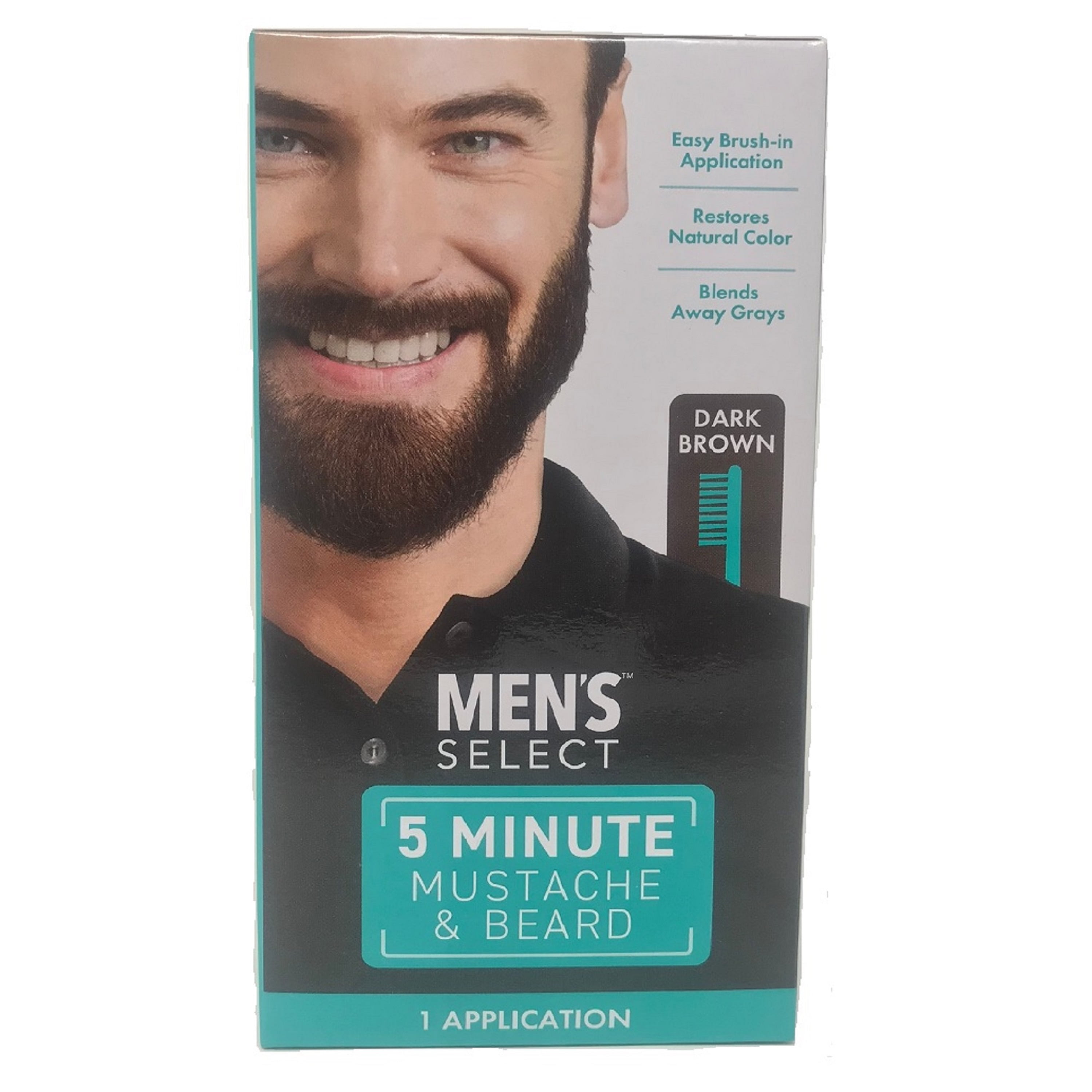 Men's Select Mustache and Beard Hair Color Dye 5 Minute Black or Brown