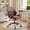 Dark brown, variant on ODELIO Mid Back Ergonomic Office Chair with Lumbar Support, Mid-Century Modern Desk Chair with Thickened Suede Leather Cushion, Comfy Swivel Home Office Chair for Work & Gaming(Beige)