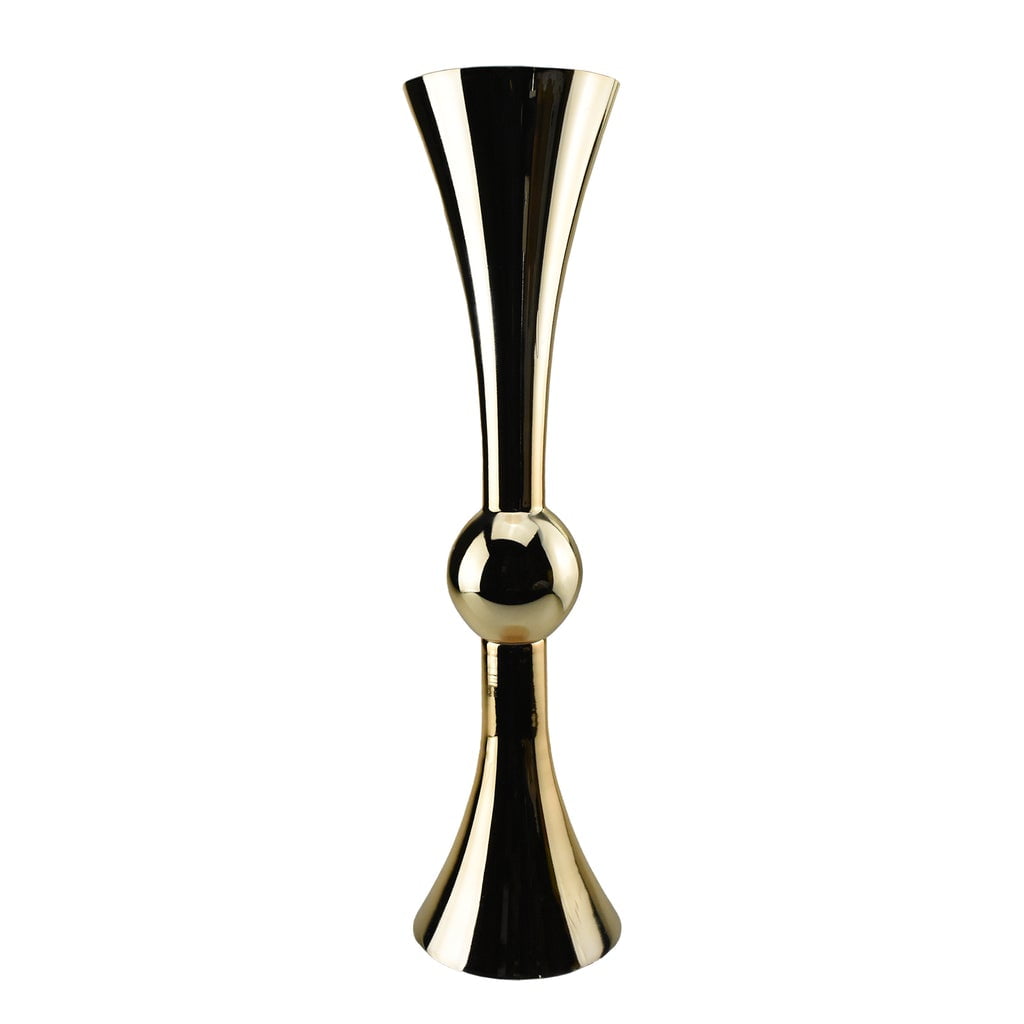 Reversible Latour Trumpet Vase, 24Inch x 6Inch Gold
