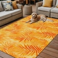 thumbnail image 2 of Fsddascl Orange Tropical Leaf Outdoor Rug for Patio/Deck/Porch, Non-Slip Large Area Rug 4 x 6 Ft, Palm Leaves Botanical Summer Indoor Outdoor Rugs Washable Area Rugs, Reversible Camping Rug Carpet, 2 of 5
