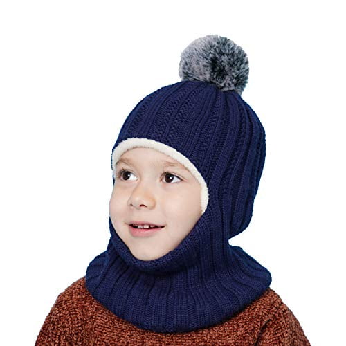 Baby Girls Boys Winter Hat Scarf Earflap Hood Scarves Toddler Kids Navy 2 5T Walmart