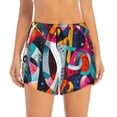 thumbnail image 2 of Yiaed Abstract Jazz Instrumental Print Women's Running Shorts with Liner 3 Zipper Pockets Elastic Workout Athletic Gym Yoga Shorts-XX-Large, 2 of 7