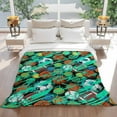 thumbnail image 3 of Sports Theme Flannel Blanket for Bed,Travel and Camping, Abstract Football Rugby Basketball Super Soft Cozy Blanket for All Seasons 30"x40", 3 of 7