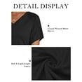 thumbnail image 4 of Trendy Tops for Women 2025 Cute V Neck Shirts Summer Short Sleeve Casual Loose Fit Pleated Tunics 2X Black, 4 of 4