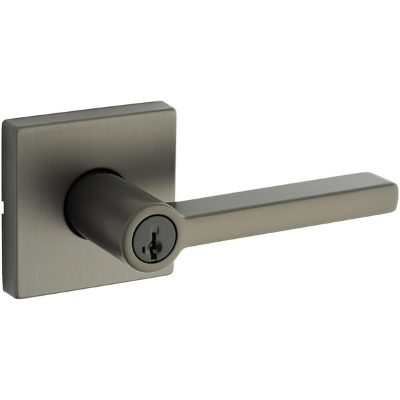 Kwikset 740Hflsqt-S Halifax Single Cylinder Keyed Entry Door Lever Set - Gun Metal
