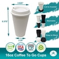 thumbnail image 3 of 16 oz Reusable Coffee Cups with Lids 4 Pk, To Go Travel Cups, USA Made, Hot or Cold Drinks, Dishwasher and Microwave Safe, White, 3 of 9