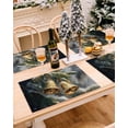thumbnail image 3 of Christmas Placemats Set of 4, Christmas Bell Place Mats Green Pine Needles Snow Placemat Table Decoration for Kitchen Table Dinner Xmas Holiday Party Home Decor Indoor Outdoor 13x19 Inch, 3 of 9