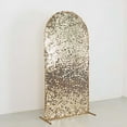 thumbnail image 5 of BalsaCircle 7 ft Champagne Fitted Sparkly Big Payette Sequin Round Top Wedding Arch Backdrop Stand Cover Party Events Decorations, 5 of 8