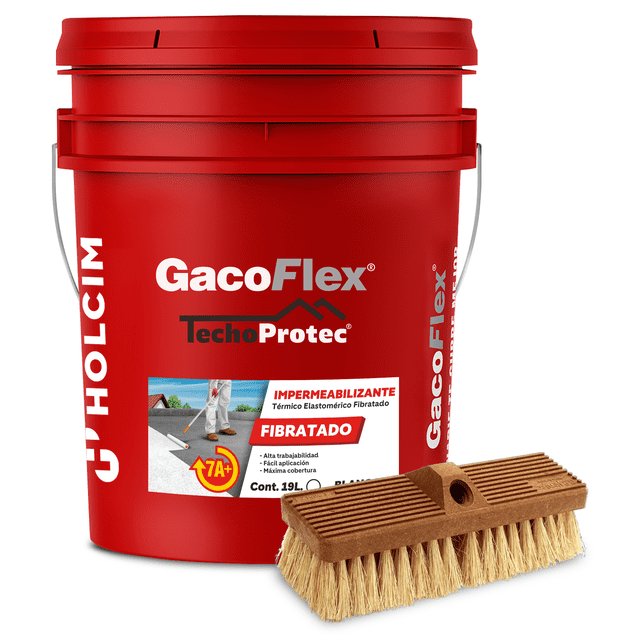 Impermeabilizante Holcim Gacoflex Techoprotec 7 Años Fibratado 19 Litros Blanco