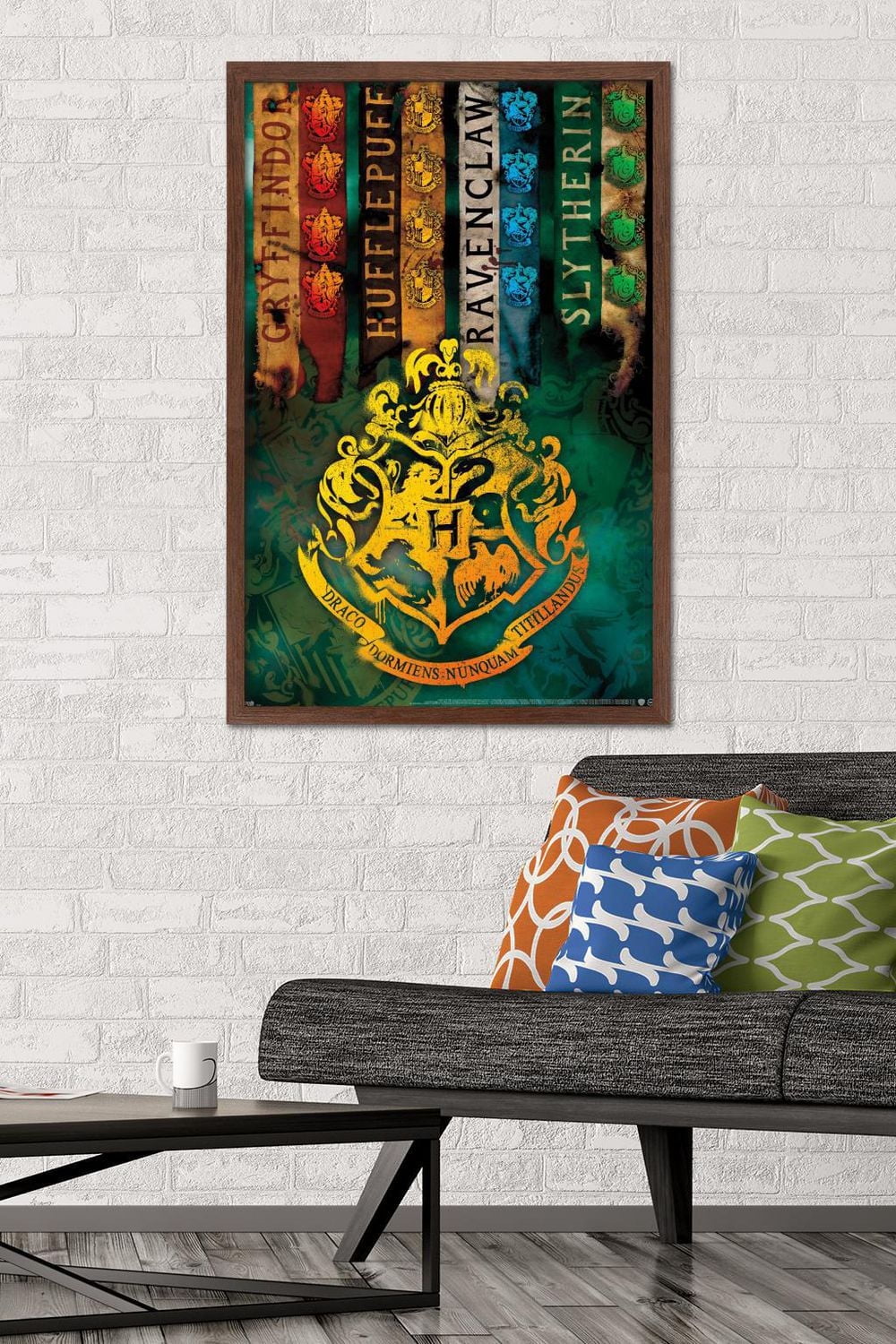 The Wizarding World: Harry Potter - House Crests Wall Poster, 14.725" x 22.375"