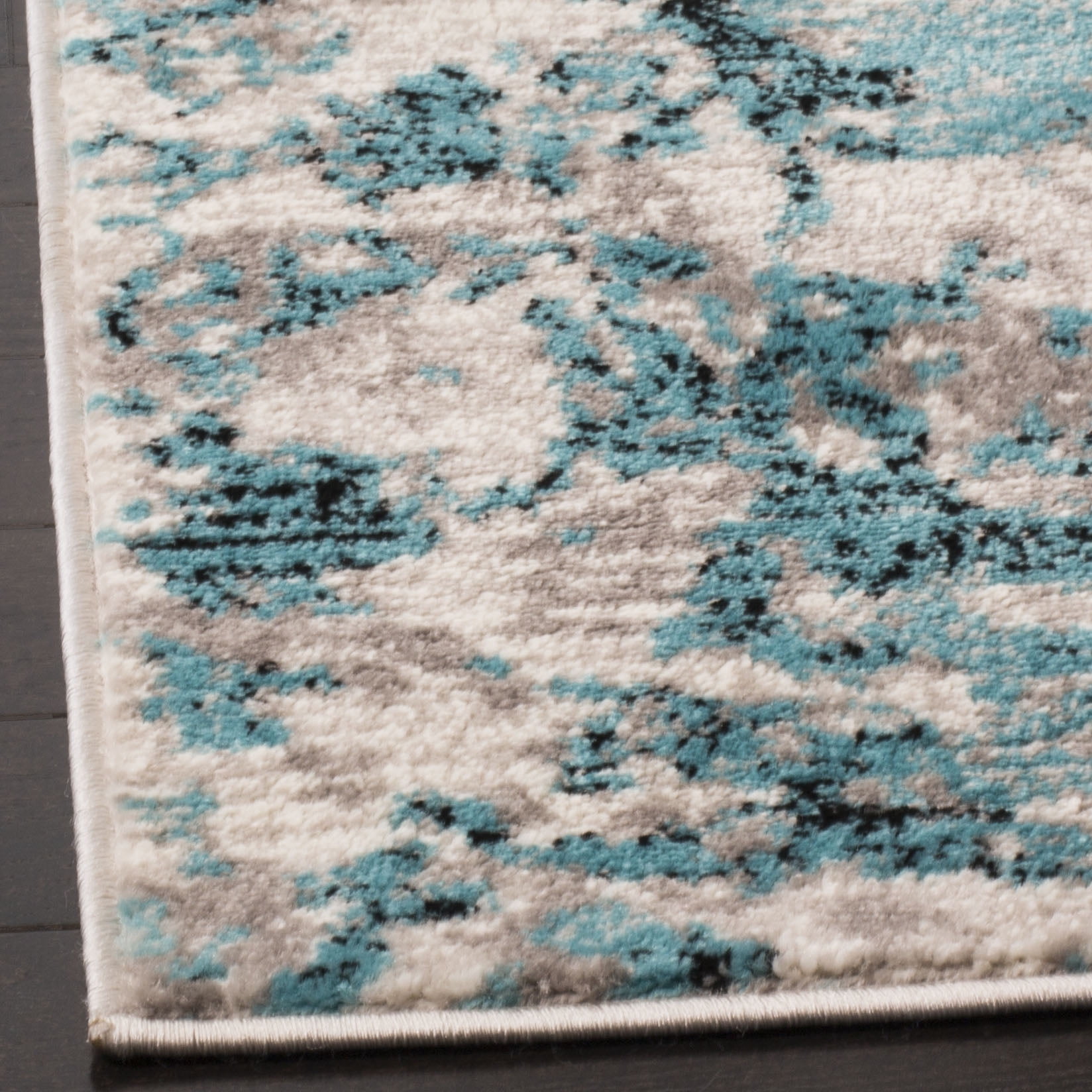 SAFAVIEH Skyler Joisse Abstract Runner Rug, Blue/Ivory, 2' x 8'