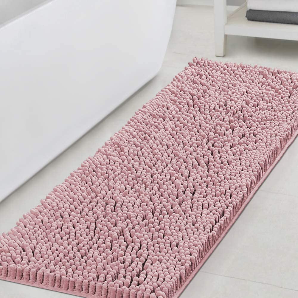 Cotton Shaggy Chenille Coral Salmon Pink Area Floor Round Carpet Runner Rug 