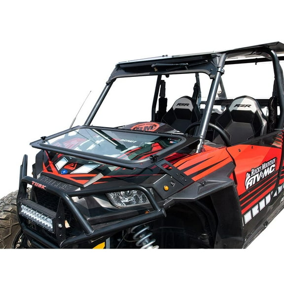 Tusk UTV Folding Glass Windshield with Windshield Wiper For Polaris RZR XP 4 1000 Ride Command Edition 2018