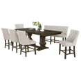 thumbnail image 1 of Ensemble de Salle à Manger 7pc en Noyer avec Table Extensible + Chaises + Banc, 1 of 5