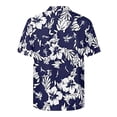 thumbnail image 5 of Men's Hawaiian Free Short Sleeve Button Down Tropical Deep Blue Beach Vacation Shirt Blue L, 5 of 5