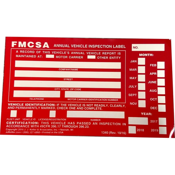 100 Annual Vehicle Inspection Stickers