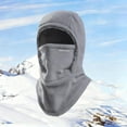 thumbnail image 2 of PMVFHDE Winter Lined Neck Gaiter Thermal Windproof Face Scarf Hood For Outdoor Cold Weather Activities Light Gray, 2 of 6