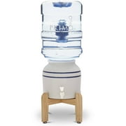 Primo Water Countertop Dispenser Top Loading, Room Temp, Ceramic, Wooden Stand