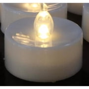 Set of 2 White Moroccan Style Lanterns with 2 White Led Tea Lights with Timer