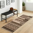 thumbnail image 2 of Haperlare Entryway Washable Runner Rug Geometric Area Rugs for Hallway Low Pile Rugs for Bedroom Non Slip Kitchen Laundry Rug,2'x6',Brown, 2 of 7