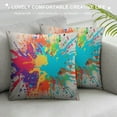 thumbnail image 3 of COMIO  Splash Ink Graffiti Throw Pillow Cushion Covers Color Background of Paint Splashes Decorative Square Accent Pillow Case, 3 of 5