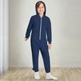thumbnail image 5 of Krdevn Kids Girls Boys Solid Long Sleeves Zipper Sweatershirt Hooded Romper Jumpsuit with Pocket Outfits for Children,Size:7-8 Years, 5 of 9