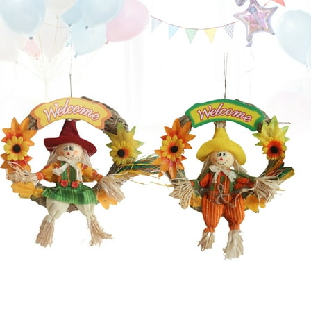 ROSENICE 2Pcs Fall Decorations for Outside Assorted Color Hanging Decoration for Outdoor Fun