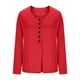 thumbnail image 5 of Tops de trabajo para mujer,Chaqueta tipo cárdigan con cuello en U para mujer, chaqueta de manga larga con botones, top de punto informal para usar en casa, sopatenor, 5 of 8