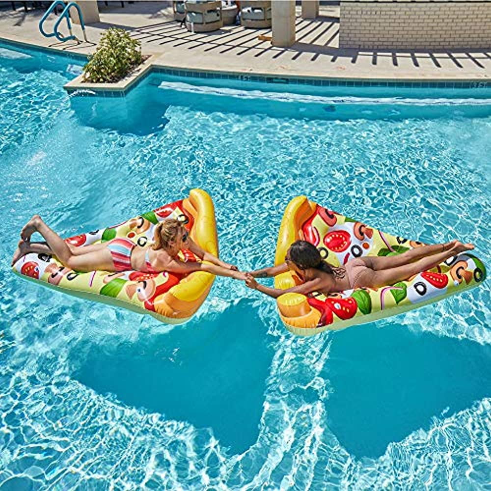 JOYIN Giant Inflatable Pizza Slice Pool Float (Vegetarian) with Cup Holders for Inflatable Pool