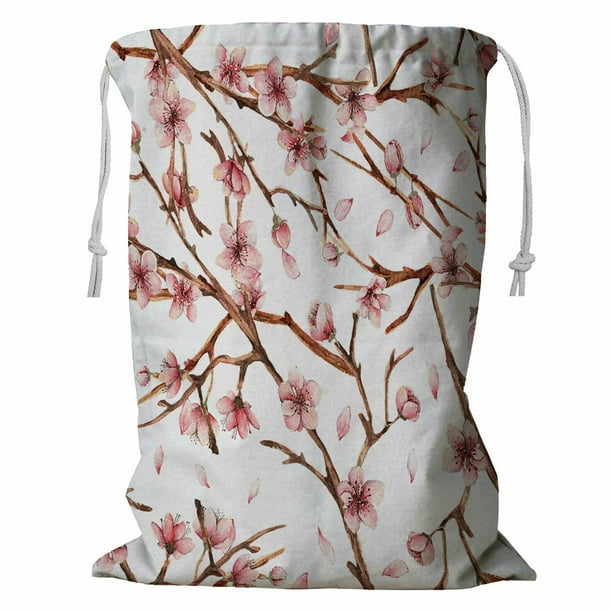 Abphqto Cherry Blossom Storage Basket Laundry Bag With Drawstring 24x32 Inch Walmart Com Walmart Com