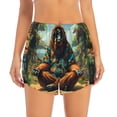 thumbnail image 2 of Daiia Forest Meditating Gorilla Pattern Women's 2 in 1 Running Shorts - Lightweight Athletic Workout Gym Yoga Shorts Liner with Phone Pockets-Large, 2 of 7