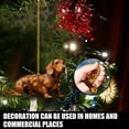 thumbnail image 2 of Christmas Ornaments 2025 - 2D Acrylic Dog Pendant for Xmas Tree Decorations, Car Backpack Hanging Decor, Cute Dachshund Puppy Gift for Home Holiday Party, 2 of 7