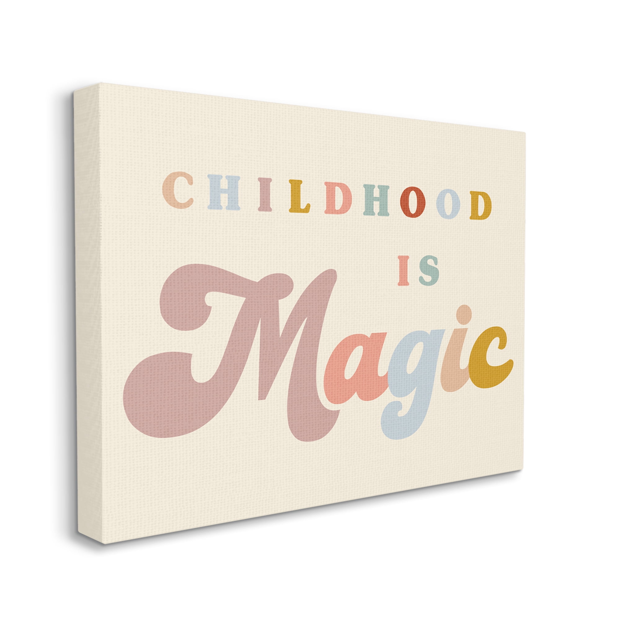 Stupell Industries Muted Childhood is Magic Inspirational Painting Gallery Wrapped Canvas Art Print Wall Art, 30 x 24