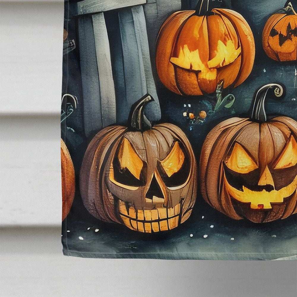 Halloween Dog House Flag 28x40IN Double-Sided Polyester Decorative Sleeve Pole Flag for Outdoor Home Garden Patio