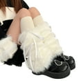 thumbnail image 3 of harmtty Fuzzy Leg Warmers Women Winter Faux Fur Leg Warmers with Bows Fluffy Boot Cuffs Covers for Halloween Xmas Costume Cosplay Parties, 3 of 8