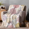 thumbnail image 2 of Nautical Shell Pink Coral Conch Throw Blanket Flannel Fleece Throws, Mbre Ocean Starfish Watercolor Lightweight Super Soft Warm Blankets for Couch Sofa Bed All Season Use, 40x50 in, 2 of 9
