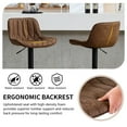 thumbnail image 6 of FIRAVOE Swivel Bar Stools Set of 2 (Adjustable Height 25"-33") Counter Height Bar Stools with Back, Modern Faux Leather Barstools for Kitchen Island, Tan, 6 of 9