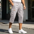 thumbnail image 4 of 3/4 Cargo Shorts for Men Casual Summer Trousers Bermuda Short Summer Leisure Pant with Mutil Pockets, 4 of 7