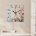 thumbnail image 4 of 10 Inch Wall Clock Battery Operated Square Clock for Office, Kitchen, Outdoor, Living Room,Flowers Watercolor Elaborate, 4 of 4