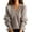 Khaki, variant on Hpapadks Sweaters for Women V Neck Solid Color Long Sleeve Knitted Sweaters Pullover Casual Top Cable Knit Sweater Women Beige L