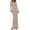 Apricot, variant on Women's Fall Long Sleeve Maxi Bodycon Dresses Soft Stretchy Ribbed Knit, Bell Sleeve Square Neck Mermaid, Elegant Long Dress, Wedding Guest Party, Winter Clothing