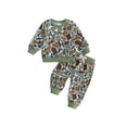 thumbnail image 2 of Baby Boy Fall Outfit Long Sleeve Camo Print Sweatshirt + Pants Set, 2 of 10