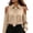 Beige, variant on Women's Solid Off the Shoulder Long Sleeve Blouse with Tie Neck Elegant Casual Shirt for Office, Date Night Parties