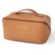 thumbnail image 1 of L grey Bolsa de maquillaje para mujer, bolsa de maquillaje de viaje de gran capacidad, bolsa de maquillaje plana portátil de gran apertura, 1 of 5