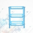thumbnail image 3 of Square Storage Rack Detachable 3-layers Holder Kitchen Bathroom Rack (Blue), 3 of 7