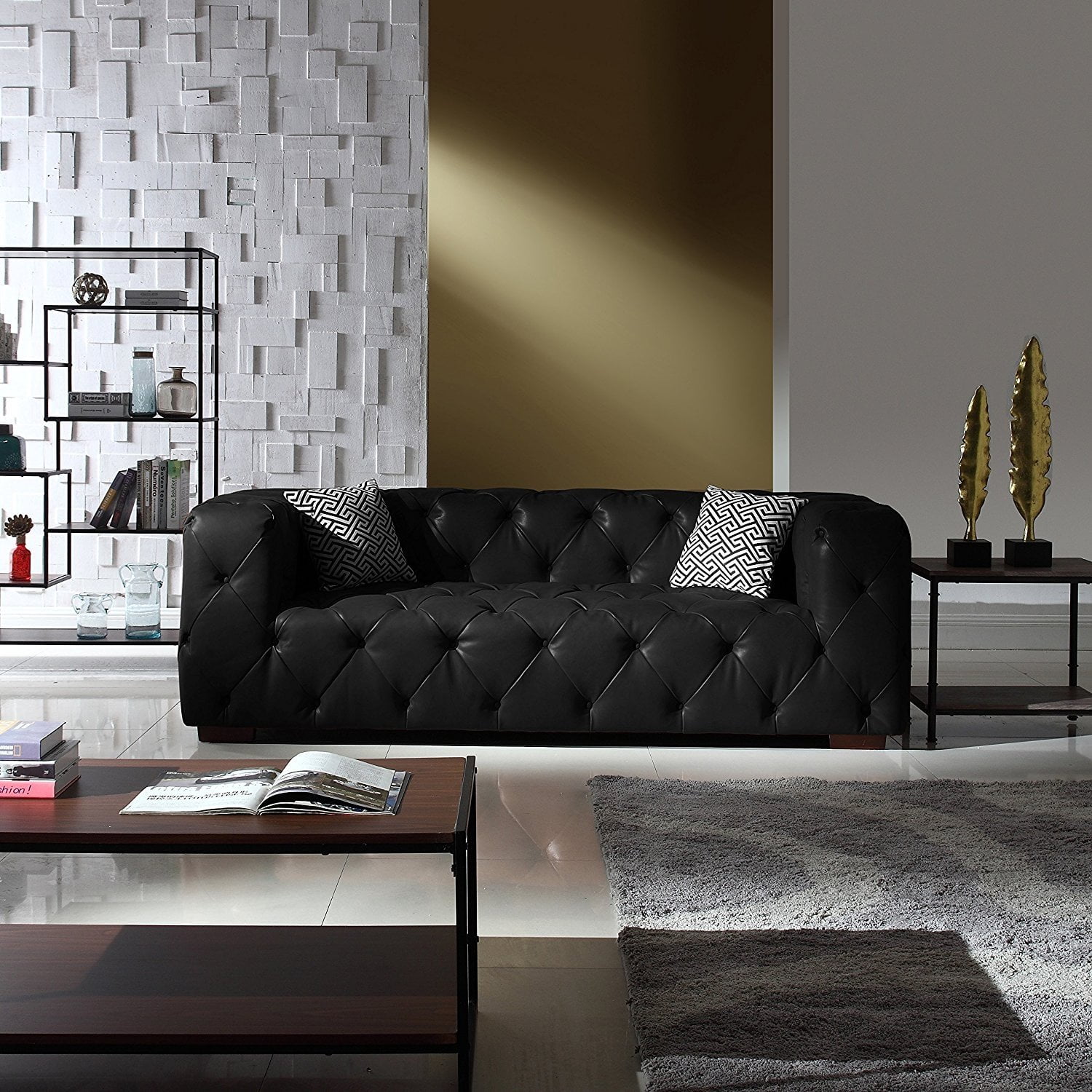 Large Tufted Real Italian Leather Chesterfield Sofa Classic Living Room Couch Dark Brown