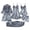 Grey, variant on MuXiKeJi Clothes Silk Pajamas For Women Set With Robe Satin 5pcs Floral Lace Cami Sleepwear Pajamas Dress Nightdress Nightwear