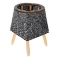 thumbnail image 4 of 1Pcs Woven Plant Basket Dark Grey Wooden Triangular Stand for Home Decor Simple Design, 4 of 8