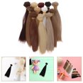 thumbnail image 3 of 12 extensiones de cabello liso resistentes al calor, hechas a mano, para muñecas, 100 x 15 cm, 3 of 6